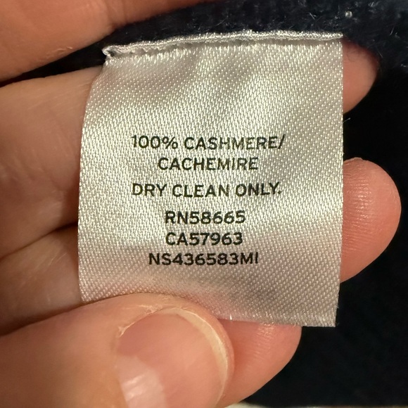 Nordstrom Signature Navy Blue Women's Open Front Cashmere Sweater Medium Cozy - Picture 9 of 9